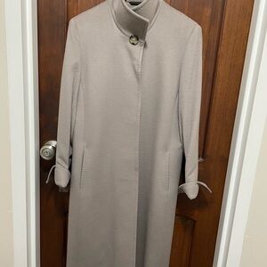 Cinzia Rocca women’s pure virgin wool long coat gray color size 12 buttons front